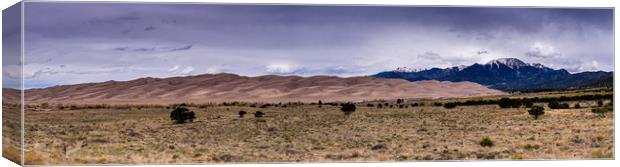 Great Sand Dunes NP Panorama Canvas Print by Gareth Burge Photography