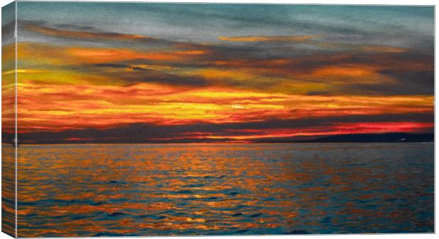 The Sea Is On Fire Canvas Print by Gareth Burge Photography