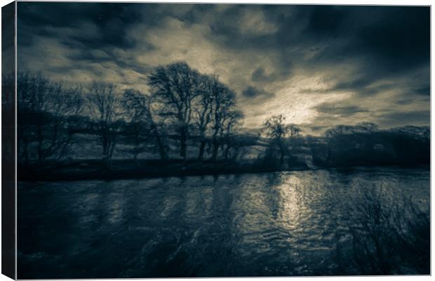 Moonlit River Canvas Print by Gareth Burge Photography