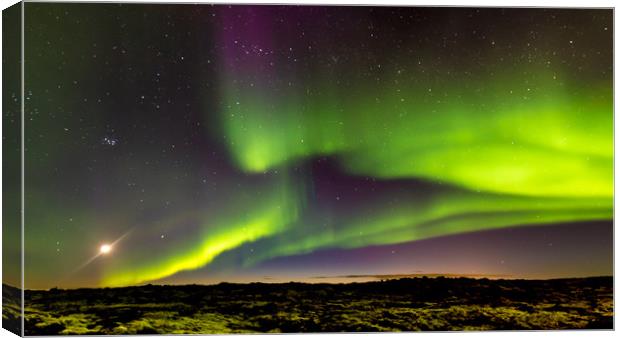 Green and Purple Fire Canvas Print by Gareth Burge Photography