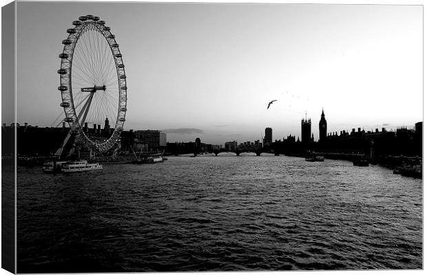 London Eye and River Thames Canvas Print by Mark Gracey