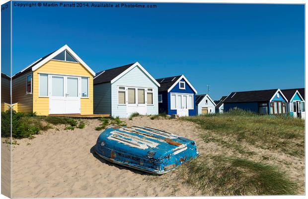 Hengistbury Head Beach Huts Canvas Print by Martin Parratt