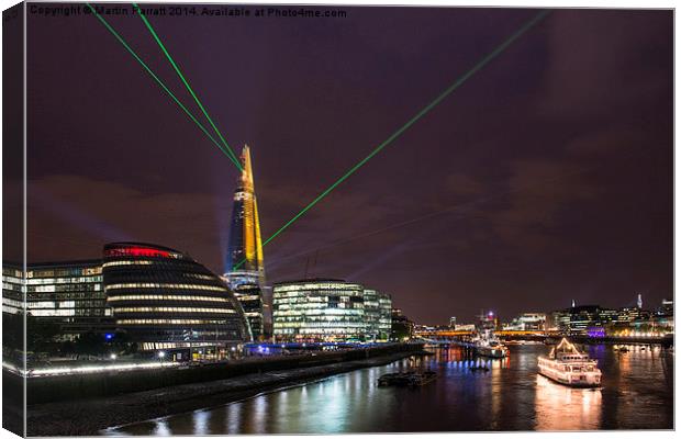  Laser Show at the Shard Canvas Print by Martin Parratt