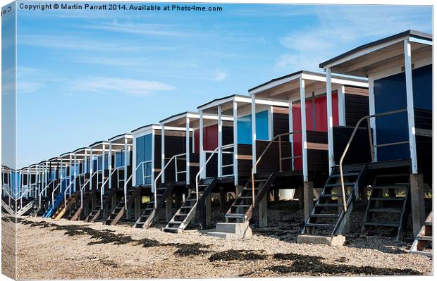  Colourful Beach Huts at Southend, Essex, UK Canvas Print by Martin Parratt