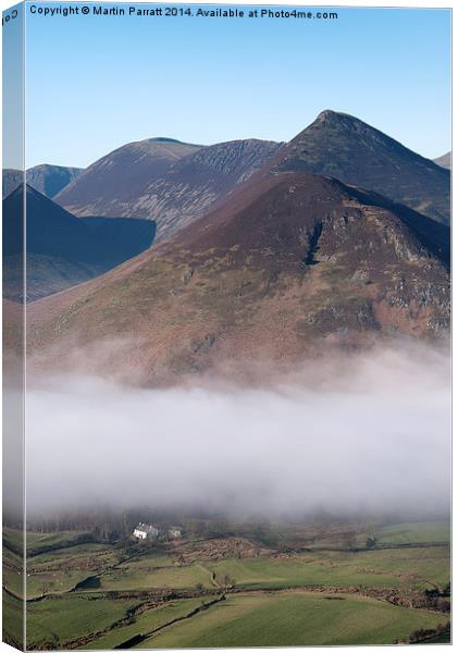  Fog Clearing Over Newlands Valley, Lake District, Canvas Print by Martin Parratt