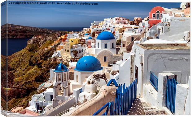 Oia, Santorini Canvas Print by Martin Parratt