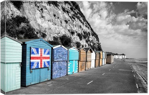 Stone Bay Beach Huts Canvas Print by Martin Parratt