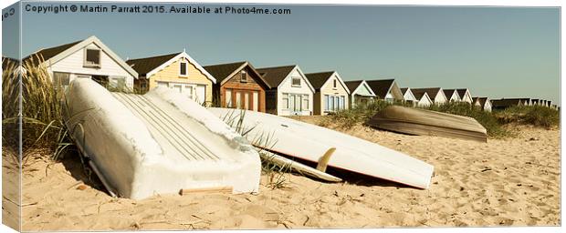 Mudeford Beach Huts Canvas Print by Martin Parratt