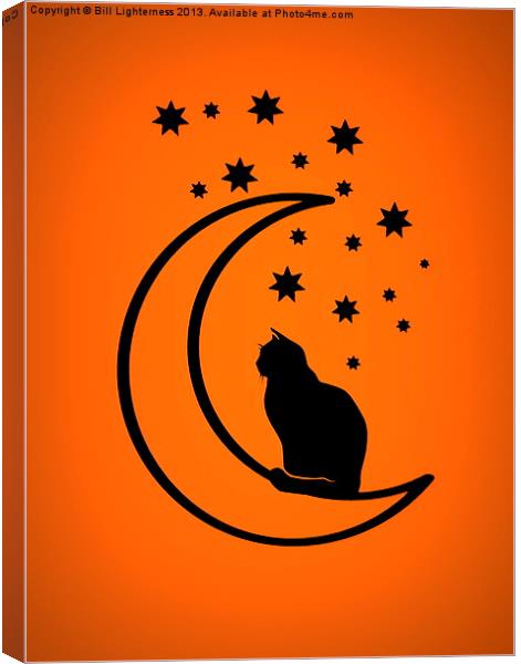 The cat and the moon Canvas Print by Bill Lighterness