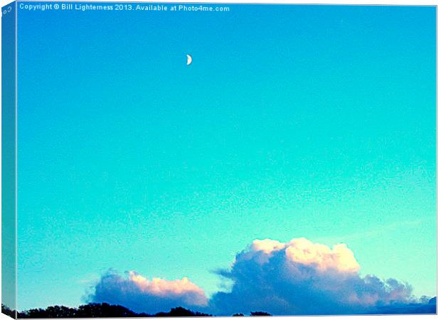 The moon and the blue sky Canvas Print by Bill Lighterness