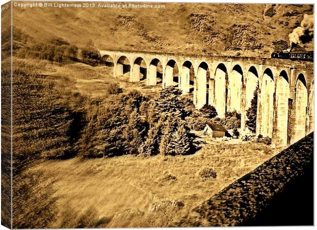 Glenfinnan Viaduct and train Canvas Print by Bill Lighterness