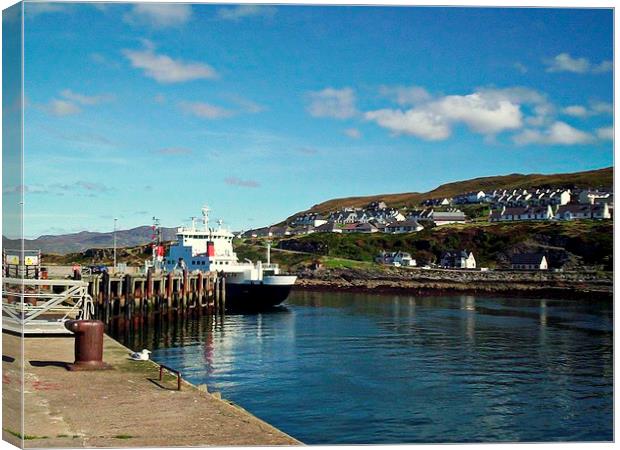 Mallaig and Ferry Canvas Print by Bill Lighterness