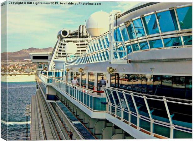 Cruise Ship Reflections Canvas Print by Bill Lighterness
