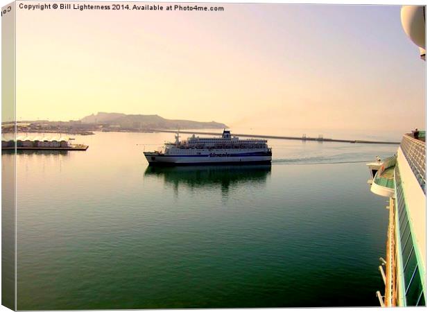 Ferry into Livorno Canvas Print by Bill Lighterness