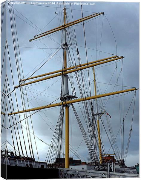 Mast and Rigging , Cloudy Day Canvas Print by Bill Lighterness