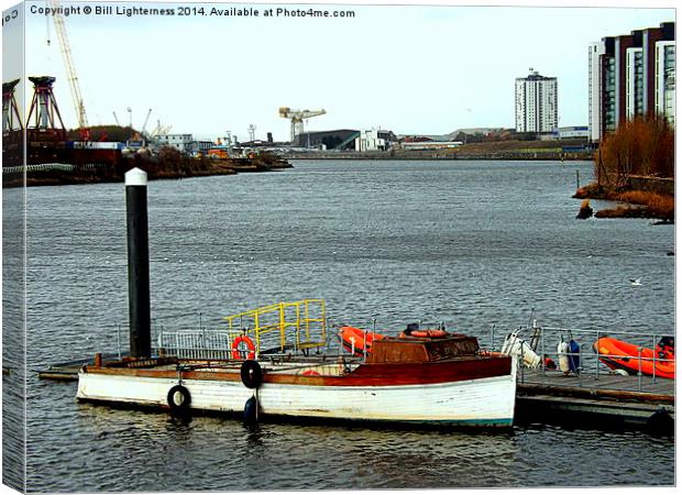 River Clyde Scene , Glasgow Canvas Print by Bill Lighterness