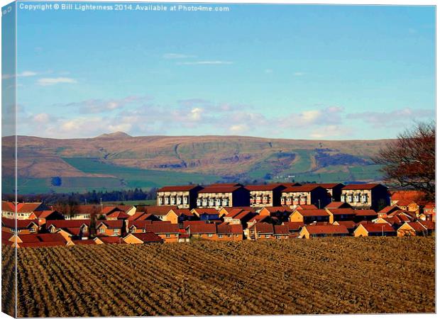 Rooftops and Campsie Hills Canvas Print by Bill Lighterness