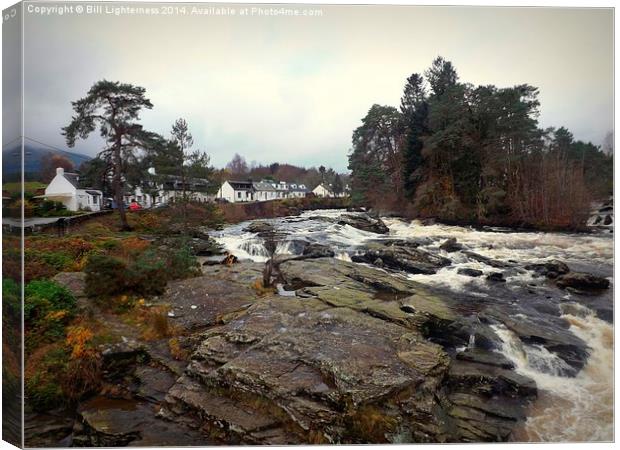  White Houses by the Falls Canvas Print by Bill Lighterness