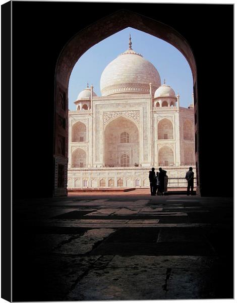 Spying on the Taj Mahal Canvas Print by Sophia Yarwood