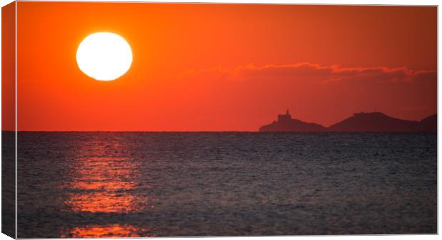 Mumbles Sunset Canvas Print by Purple OneTwoEight