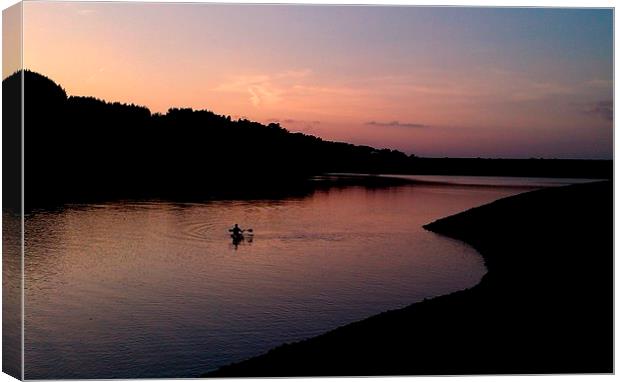 Lonely Rower Canvas Print by Laura Kenny