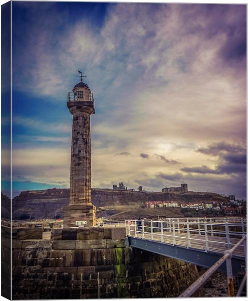 Whitby Lighthouse Canvas Print by Laura Kenny
