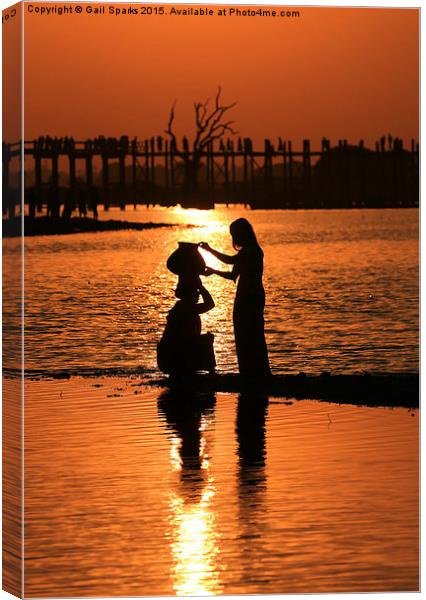  Collecting water at sunset Canvas Print by Gail Sparks