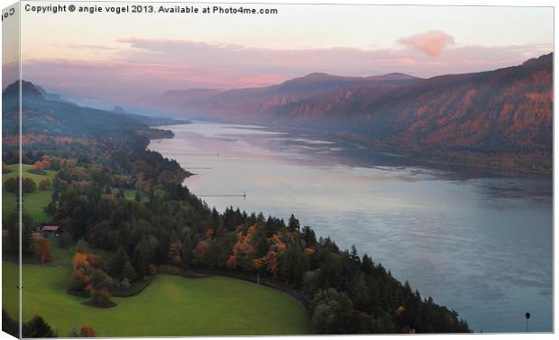 Columbia River Gorge Sunset Canvas Print by angie vogel