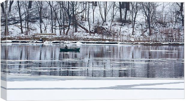 Winter fishing Canvas Print by Steven Ralser