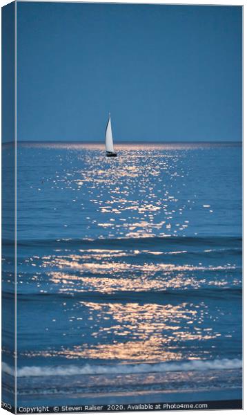 Moonlight Sail - Ogunquit Beach - Maine Canvas Print by Steven Ralser