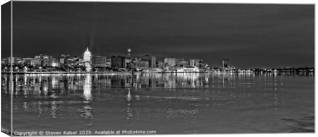 Madison, Wisconsin Skyline at Night Canvas Print by Steven Ralser