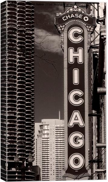 Chicago Sign in Black and White Canvas Print by Steven Ralser