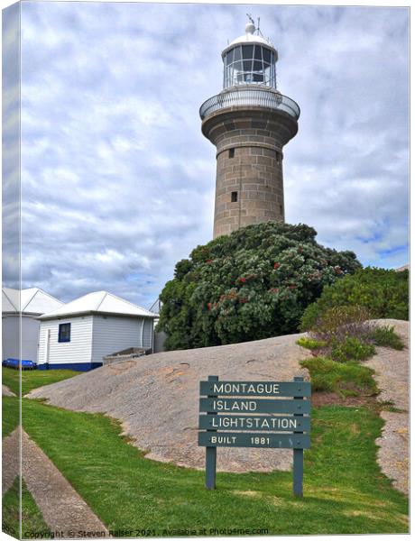 Montague Island Lighthouse - Australia Canvas Print by Steven Ralser