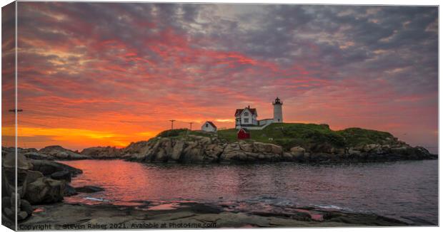 Dawn at the Nubble Lighthouse 2 Canvas Print by Steven Ralser