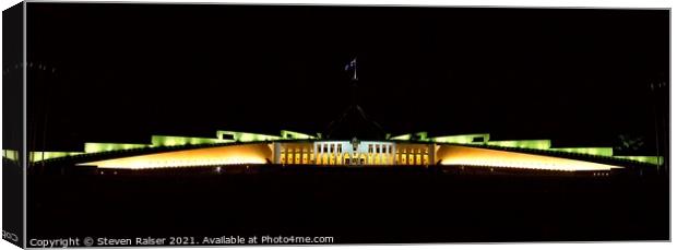 Parliament House, Australia at Night  Canvas Print by Steven Ralser