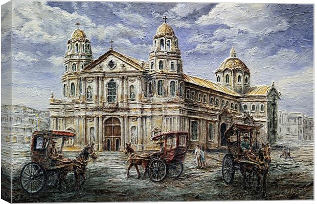 Quiapo Church 1900s Canvas Print by Joey Agbayani