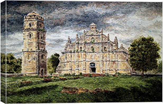 Paoay Church Canvas Print by Joey Agbayani