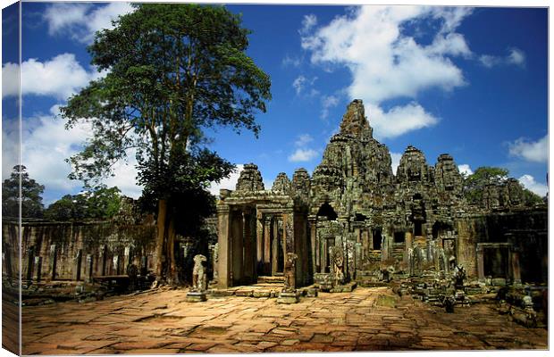 Bayon Temple View from the East Canvas Print by Joey Agbayani