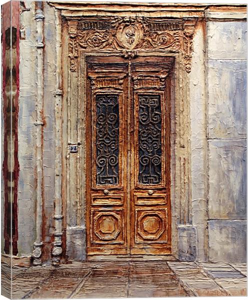 Parisian Door No. 7 Canvas Print by Joey Agbayani
