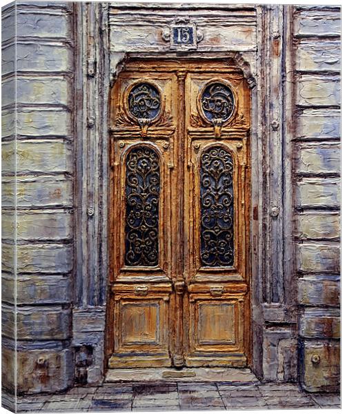 Parisian Door No. 15 Canvas Print by Joey Agbayani
