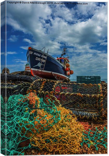  Fishing Boats Day Off Canvas Print by David Attenborough