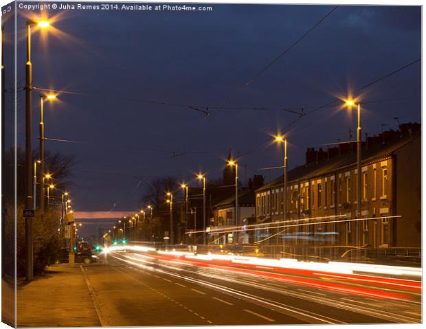 Urban Nightscape in Manchester Canvas Print by Juha Remes