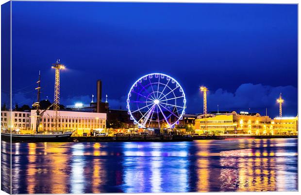 Helsinki South Harbour and Blue Hour Canvas Print by Juha Remes
