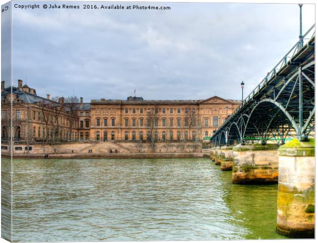 Louvre and Ponts des Arts Canvas Print by Juha Remes
