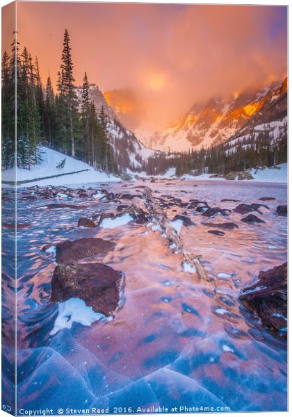 Rocky Mountain Sunrise Canvas Print by Steven Reed