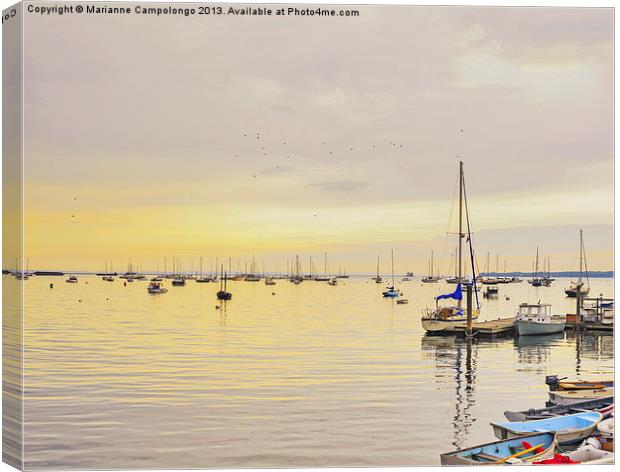 Early morning on the sea Rockland Maine Canvas Print by Marianne Campolongo