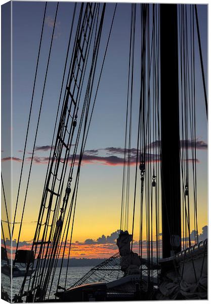 San Diego Sunset and Sailboat on the Waterfront Canvas Print by Marianne Campolongo