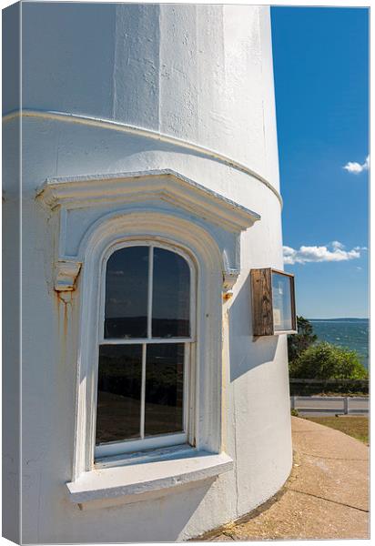 Window detail Nobska Lighthouse Cape Cod Massachus Canvas Print by Marianne Campolongo