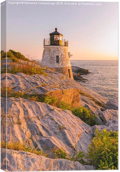 Castle Hill Lighthouse Canvas Print by Marianne Campolongo