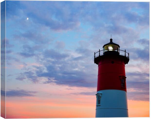Nauset Lighthouse Sunset Canvas Print by Marianne Campolongo